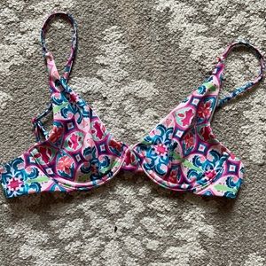 ASOS Pink Mosaic Underwire Bikini Top